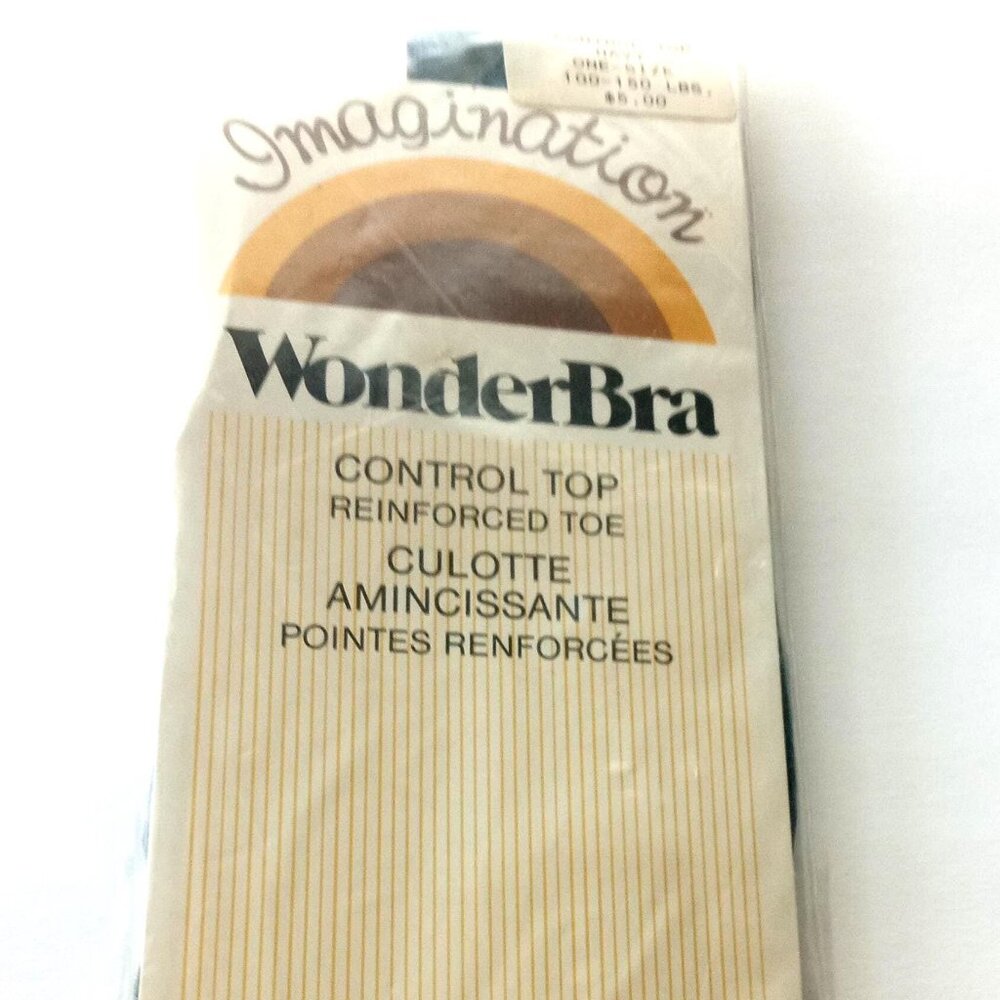 Navy One Size Panty Hose Stocking WonderBra Imagination Nylon Vintage Pantyhose
